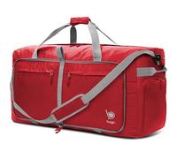bago Holdall Bags for Men & Women - 120L Spaciously Large Holdall Bag with Shoe Compartment - Travel The World in Style & Convenience - Durable, Lightweight & Foldable Duffle Bag (Red)
