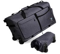 Bago Rolling Duffle Bag with Wheels - 27" 80L Foldable Weekender Bag, Waterproof Travel Duffel Bag, Heavy Duty Lightweight Duffle Bag for Traveling, Rolling Duffel Bag with Wheels (SnowBlack)