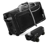 Bago Rolling Duffle Bag with Wheels - 27" 80L Foldable Weekender Bag, Waterproof Travel Duffel Bag, Heavy Duty Lightweight Duffle Bag for Traveling, Rolling Duffel Bag with Wheels (Black)