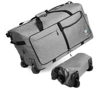 Bago Rolling Duffle Bag with Wheels - 30" 100L Foldable Weekender Bag, Waterproof Travel Duffel Bag, Heavy Duty Lightweight Duffle Bag for Traveling, Rolling Duffel Bag with Wheels (SnowGray)