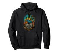 Bagpipes Are Life Heartbeat Cross Musician Pride Art Pullover Hoodie