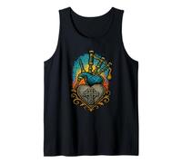 Bagpipes Are Life Heartbeat Cross Musician Pride Art Tank Top