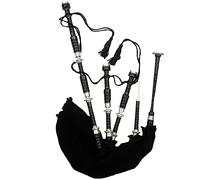 Bagpipes Full Size for Beginners and adults with Beautiful Black Finish- Practice chanter with Accessories- Bag Pipe Adult (Black Velvet Bagpipe)
