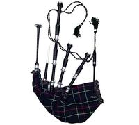 Bagpipes Full Size for Beginners and adults with Beautiful Black Finish- Practice chanter with Accessories- Bag Pipe Adult (Black Mackenzie)
