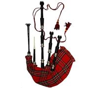 Bagpipes Full Size for Beginners and adults with Beautiful Black Finish- Practice chanter with Accessories- Bag Pipe Adult (Black Royal Stewart)