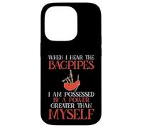 Bagpipes Humor Possessed by Great Power Bagpiper Case for iPhone 14 Pro