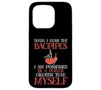 Bagpipes Humor Possessed by Great Power Bagpiper Case for iPhone 15 Pro