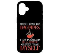 Bagpipes Humor Possessed by Great Power Bagpiper Case for iPhone 16