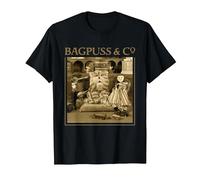 Bagpuss & Co Prof Yaffle Gabriel & Madeleine Retro T-Shirt, Men, Black, Medium