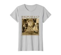 Bagpuss & Co Prof Yaffle Gabriel & Madeleine Retro T-Shirt, Women, Silver Grey, XX-Large