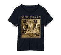 Bagpuss & Co Prof Yaffle Gabriel & Madeleine Retro T-Shirt, Women's Plus, Black, 6X