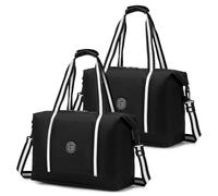 BAGROUPS Travel Bag 45x36x20 for Easyjet 32L Foldable Carry-on Luggage Cabin Waterproof Gym Bag Man Woman Weekend Bags for Sport, Business, Travel, Hospital, Black+black
