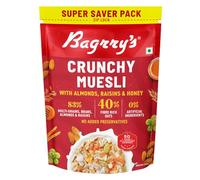 Bagrry's Crispy Cereal, 750g Bag, 40% Fiber Rich Oats with Bran, 82% Grains, Almonds, Raisins and Honey, Breakfast Cereal, Natural Cereal