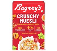 Bagrry's Crunchy Cereal 200g Box | 40% Fibre-Rich Oats with Bran | 82% Cereals, Almonds, Raisins & Honey | Breakfast Cereals | Protein Rich | Natural Cereal