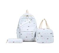 bags 3Pcs Simple Puppy Backpack Set with Handbag & Pencil Case Trip (Blue)
