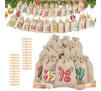 Bags Advent Christmas - Drawstring Cookie Pouch - Festive Snack Storage Bag | for Stocking Stuffers Family Gatherings Chocolate Handicrafts Toys Department Stores Office