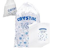 Bags for Ice Storage - Drawstring Ice Storage Bag | Heavy-Duty Icing Bags | 100 Pieces Freezer Keeper Portable Storages with Drawstring for Food Delivery Beach Road Trips Picnics Grocery