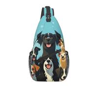 bags for women men fire water phoenix adjustable baby belt backpack fanny pack for travel sports running hiking, A large group of dogs, Una talla