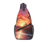 Bags for Women Men Three Giraffes with Sunglasses Adjustable Backpack with Belt Baby Waist Pack for Travel Sports Running Hiking Waist Bag, Colorful tropical sunset, Una talla