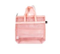 BAGS IN BAG Portable shower Mesh Caddy bag Quick Dry Hanging Toiletry and Bath Organizer for travel and swimming (Pink)