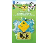 Bags On Board Poop Bag Dispenser Bone - Dispenser Blue Marble - 2 x 15 Bag Rolls