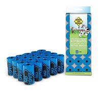 Bags On Board Poop Bag Dispenser Bone - Refill Bags Blue - 315 Bags (21 Rolls)