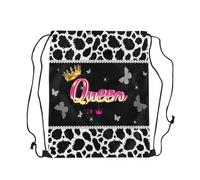 Bags Q-Ueen Crown Black Leopard Print Animal Cheetah Fur Sexy Luxury String Bag Lightweight Backpacks Yoga For Swim Women Picnic
