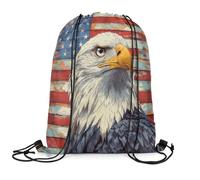 Bags Watercolor Eagle American Flag Wooden Board Gym Bag Versatile String Backpack Organization For Outdoor Shopping Adults