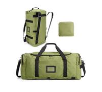 BAGSAMRT 60L Foldable Travel Duffle Bag, Large Holdall Bags for Men, 4 in 1 Travel Backpack for Weekeed Gym, Green