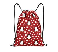 Bagsdrawstring Backpack For Outdoor Swim Men 36X42Cm Portable Lightweight String Bag Cute Christmas Penguins Pattern