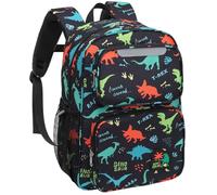 Bagseri Boys Backpack Kids - Toddler Backpack School Bags for Boys Kids Rucksack Water Resistent Cute Primary Backpack 15 Inch (Black Dinasour)