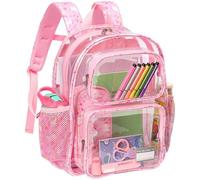 Bagseri Clear Backpack for Kids - 15 Inch Heavy Duty Clear Bookbag for School Safe and Lightweight Transparent Backpack for Kids Aged 3 to 7, Pink Unicorn