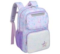 Bagseri Girls Backpack Kids - Toddler Backpack School Bags for Girls Kids Rucksack Water Resistent Cute Primary Backpack 15 Inch (Purple Tie-die)