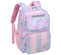 Bagseri Girls Backpack Kids - Toddler Backpack School Bags for Girls Kids Rucksack Water Resistent Cute Primary Backpack 15 Inch (Pink Tie-dye)