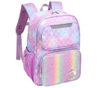 Bagseri Girls Backpack Kids - Toddler Backpack School Bags for Girls Kids Rucksack Water Resistent Cute Primary Backpack 15 Inch (Purple Memarid)