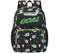 Bagseri School Bag for Boys 8-12 Years - Large Kids Backpack for Primary KS2 (Years 3-6), 17" Boys Rucksack Fits A4 Lever Arch File & 14" Laptop, with Chest Strap, Black Football