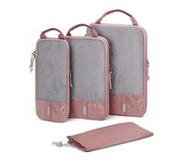 BAGSMART 2/4/6 Piece Compression Packing Cubes Set for Suitcases, Travel Organisers Bags for Backpack & Luggage, Holidays Travel Essentials (Dark Pink, 2 Pcs)