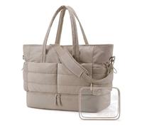 BAGSMART 38L Travel Duffle Bag with Shoe & Laptop Compartments, Overhead Cabin Bag, Large Carry on Hand Luggage Tote, Women's Puffer Weekend Sports Bag