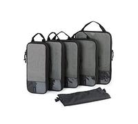 BAGSMART 6 Set Travel Organizer Cubes - Packing Cubes for Suitcases - Polyester, Rectangular, Zipper Closure - Black - Lightweight, Compression - Travel Accessories