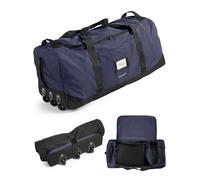 BAGSMART 83L Foldable Holdall Bag with Wheels, Men's Large Travel Duffle | Weekend, Overnight, Sports Gym, Camping, Hold Luggage, Hand Carry, Rolling, Two-person Lift, Navy Blue