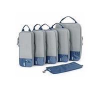 BAGSMART Compression Packing Cubes for Suitcases & Backpack, 6 Set Travel Organisers Bags with Label Pocket for Luggage, Travel Essentials, Holiday & Camping Accessories, Navy