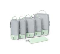 BAGSMART Compression Packing Cubes for Suitcases & Backpack, 6 Set Travel Organisers Bags with Label Pocket for Luggage, Travel Essentials, Holiday & Camping Accessories, Green