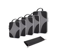 BAGSMART Compression Packing Cubes Set for Travel, 6 Set Packing Cubes Clothes Storage Bags for Carry On Suitcase, Lightweight Travel Essentials (6-Pack (1L+2M+2S+1Shoe Bag), Black