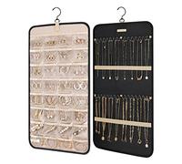 bagsmart Dual-sided Hanging Jewellry Organiser, 32 Pockets, 3 Wavy Hooks