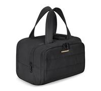 BAGSMART Large Toiletry Bag Travel Makeup Bag, 2 Full Open Upright Compartments, Cosmetic Wash Bag with Wet & Brushes Pocket, Essentials Accessories for Women, Black