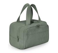 BAGSMART Large Toiletry Bag Travel Makeup Bag, 2 Full Open Upright Compartments, Cosmetic Wash Bag with Wet & Brushes Pocket, Essentials Accessories for Women, Haze Green