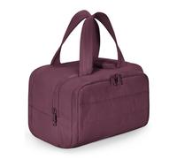 BAGSMART Large Toiletry Bag Travel Makeup Bag, 2 Full Open Upright Compartments, Cosmetic Wash Bag with Wet & Brushes Pocket, Essentials Accessories for Women, Cherry Red