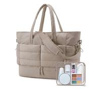 BAGSMART Large Travel Duffel Bag with Shoe Compartment, Puffer Carry-On Gym Weekender Bag for Women