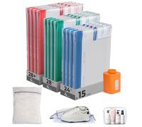 BAGSMART Travel Vacuum Bags 15 Pack with Wireless Pump Airtight Space Saver