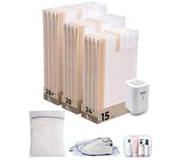 BAGSMART Travel Vacuum Bags 15 Pack with Wireless Pump Airtight Space Saver